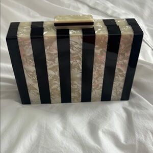 Elegant Striped Clutch Bag